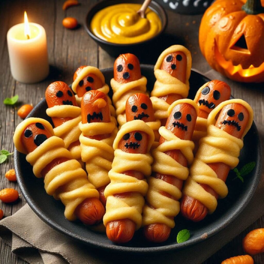 Parówkowe mumie (przekąska na Halloween)